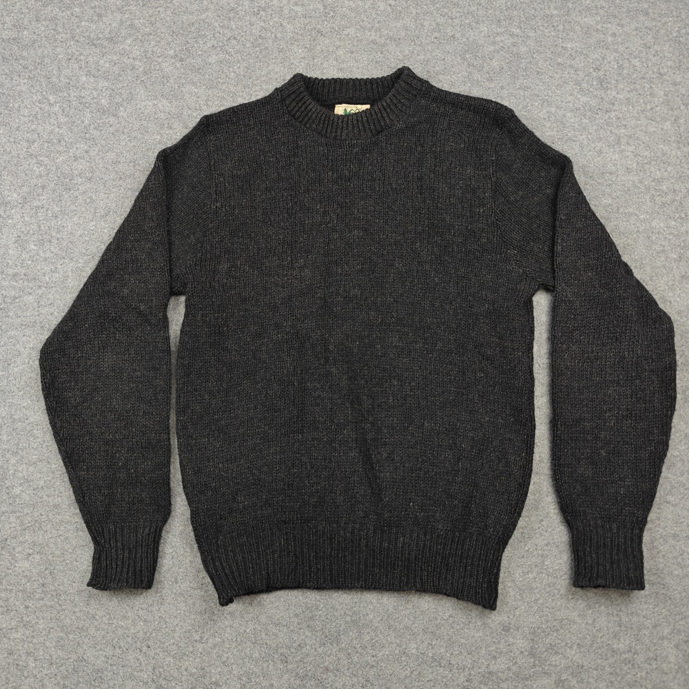 Vintage REI Sweater Mens Medium Gray Crew Neck Chunky-Knit Wool Pullover